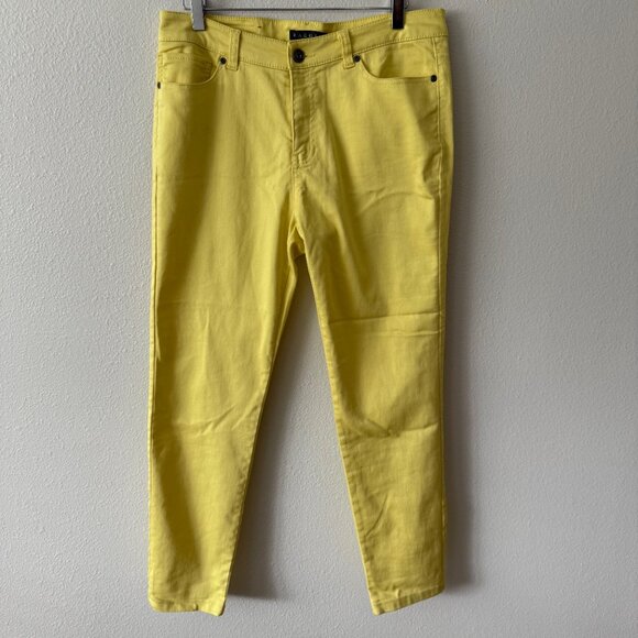 Baccini Fun‎ Yellow Skinny Pants Size 14P - Picture 2 of 8